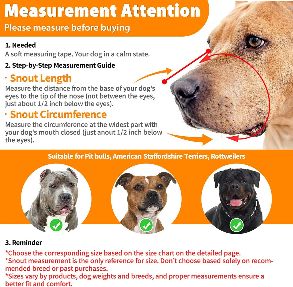 Mayerzon Pitbull Dog Muzzle for Large Medium Dogs Prevent Biting Scavenging