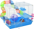 PawHut 2-Level Hamster Cage Metal Wire for Mice Rats with Exercise Wheel
