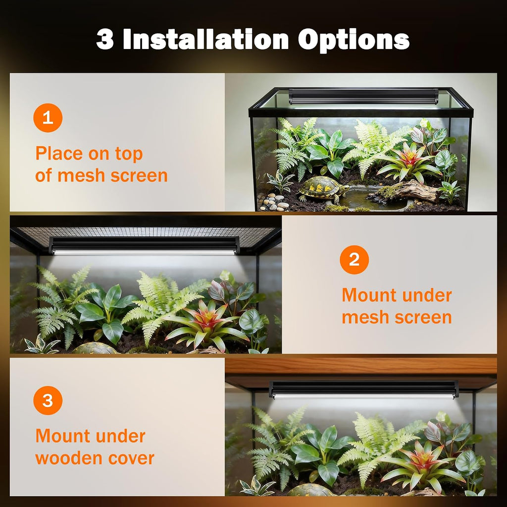 T5 10.0 UVB Reptile Light Fixture, 24W 22" for Bearded Dragon