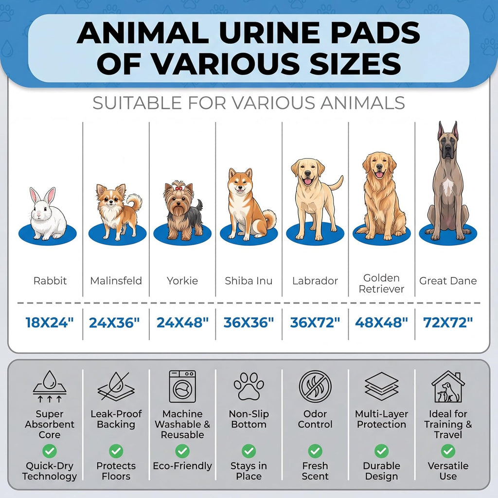 Washable Pee Pads for Dogs,Great Urine Absorbent Reusable Puppy Training Pads,Waterproof,Leak-Proof & Non-Slip Potty Pads for Whelping,Crate,Playpen,Bed.(Colorful Day,36"x72")