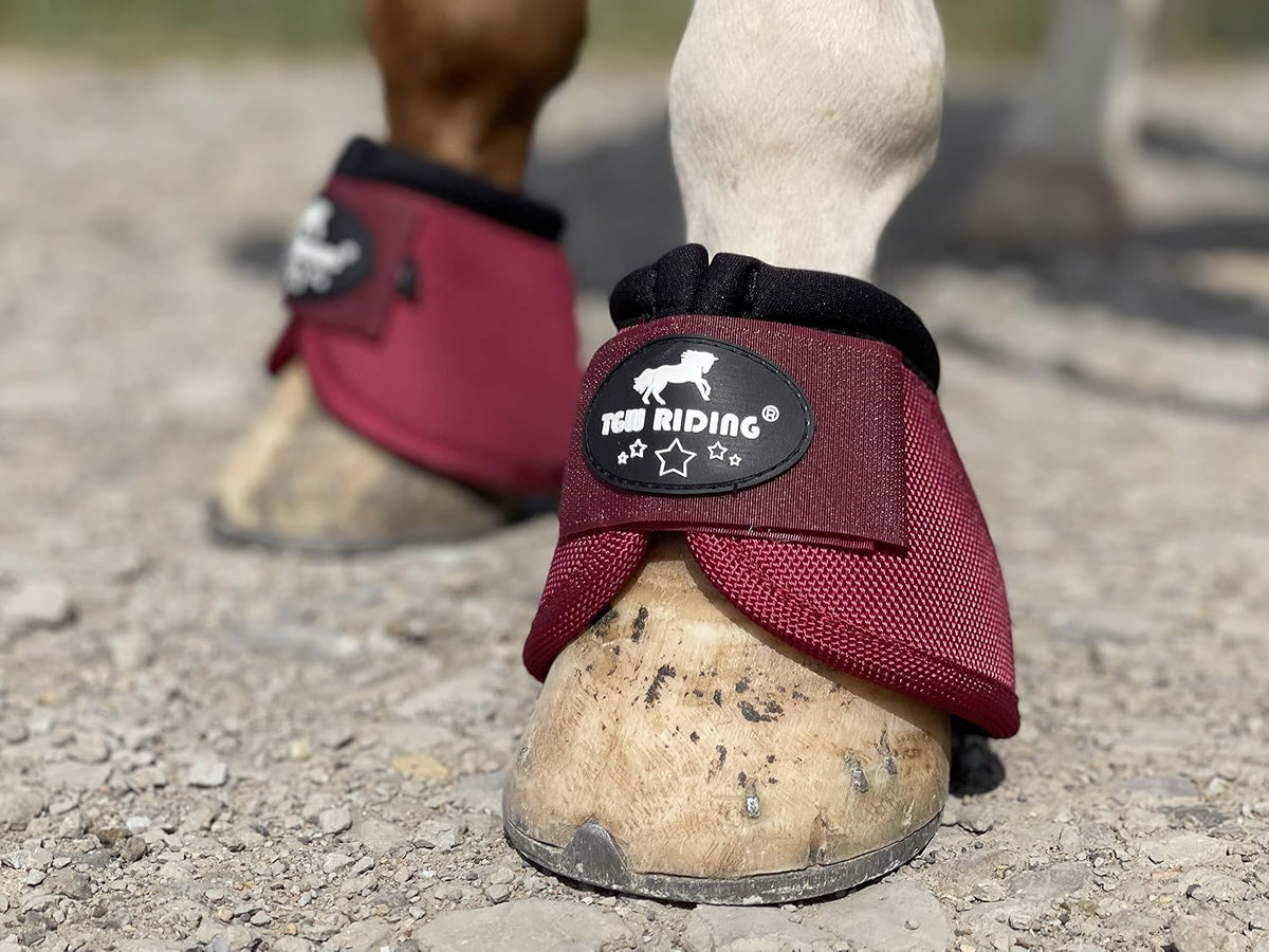 2520D Horse Bell Boots No-Turn Horse Bell Boots, Equine Ballistic Hoof Overreach Bell Boot, Pair