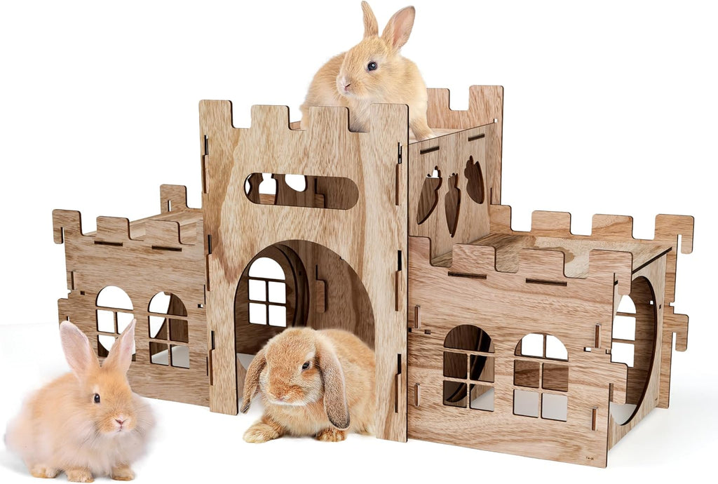 Large Bunny Castle Sturdy House for Rabbits Ferrets Guinea Pigs