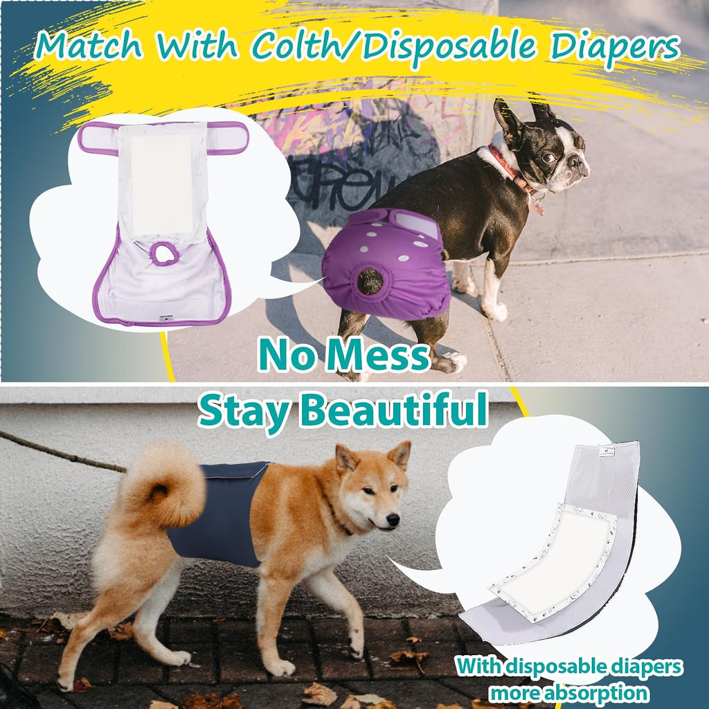 Disposable Dog Diaper Liners - 20PCS Dog Booster Pads for Male Female Dogs - Doggie Diaper Insert Pads for Pet Belly Bands Wraps Period Pants Covers(M,20)