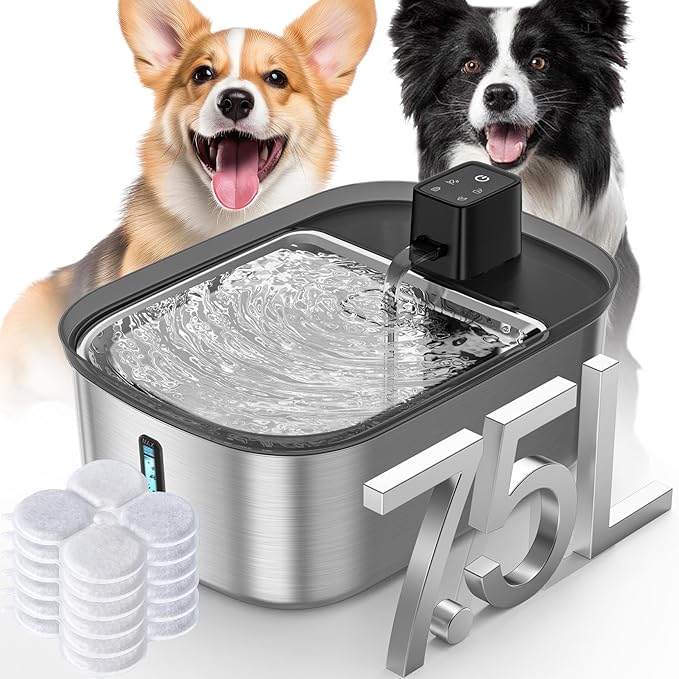 Wireless 7.5l/254oz/2Gal Dog Water Fountain by Chumajor
