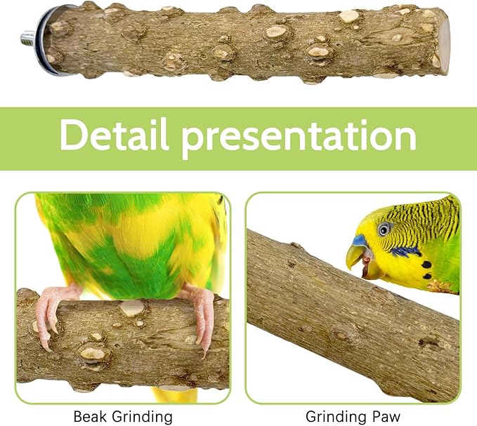 BNOSDM Natural Wood Bird Ladder Perch 6Pcs Parrot Stand Branches Climbing - Image 5