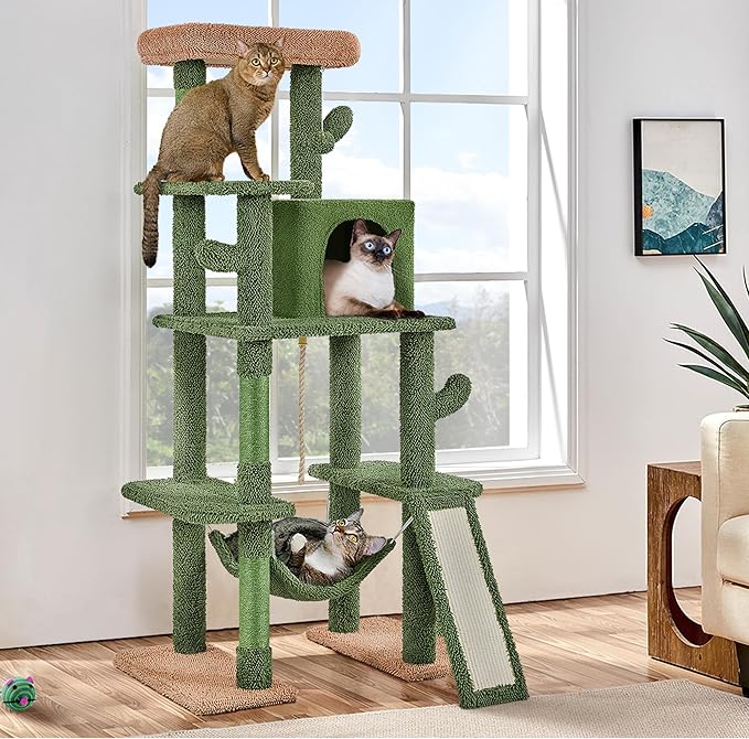 Yaheetech 63in Cactus Cat Tree, Pet Furniture Activity Center - Image 2