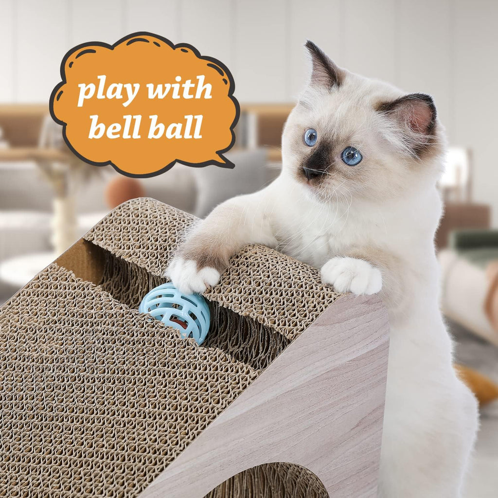 PAWZ Road 28.3" Cardboard Cat Scratcher Triangle 2 in 1 Cat Scratching Ramp