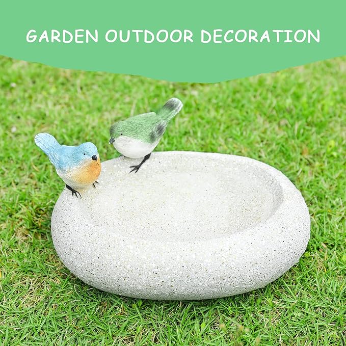 MUMTOP Bird Baths for Outdoors, Antique Outdoor Garden Bird Bath Resin Birdbath - Image 7