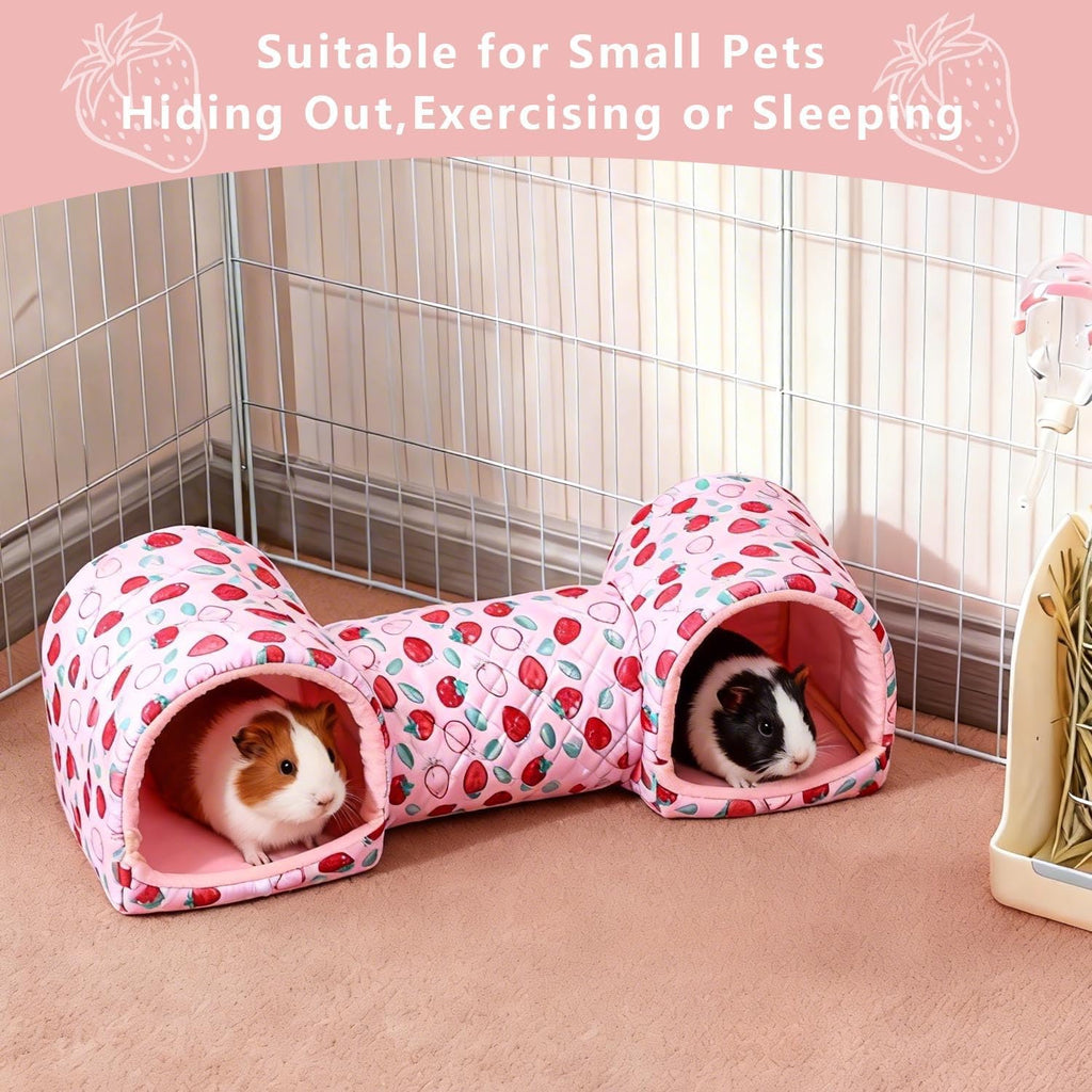 Guinea Pig Hideout Tunnel，Hamster Bed Small Animal Hideaway Tube House for Rat Mice Parrot Chinchilla Hedgehog Flying Squirrel Resting Sleeping Playing Washable Warm Bed Plush Nest Habitats
