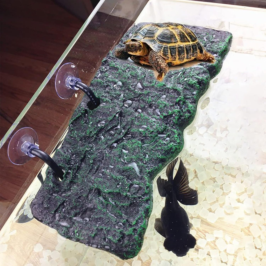 Minidiva Turtle Platform, Floating Pier Rectangular Terrapin Dock PU Foam Aquarium Float Decor Basque Terrace Climb Brazilian Tortoise, Turtle Less Than 550g