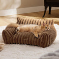 Bedsure ComfyFleece® Shown on TV Fluffy Cat Couch for Pets,24in Camel Brown