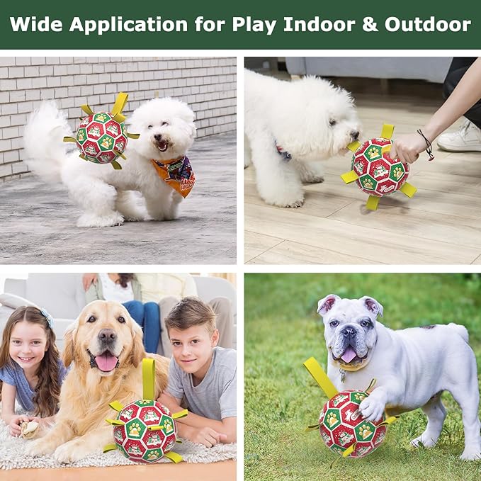 QDAN Christmas Dog Toys: Dog Soccer Ball - Image 4