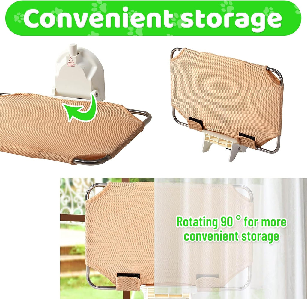 Foldable Cat Window Perch for RV, Heavy Duty Mesh Hammock for Indoor