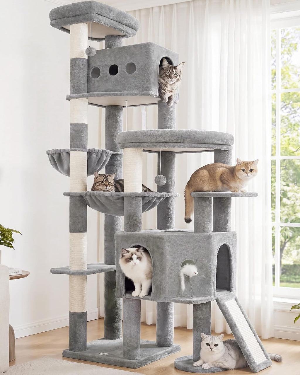Cat Tree, 78.7" Tall Heavy Duty Cat Tower for Indoor Cats VCT033W