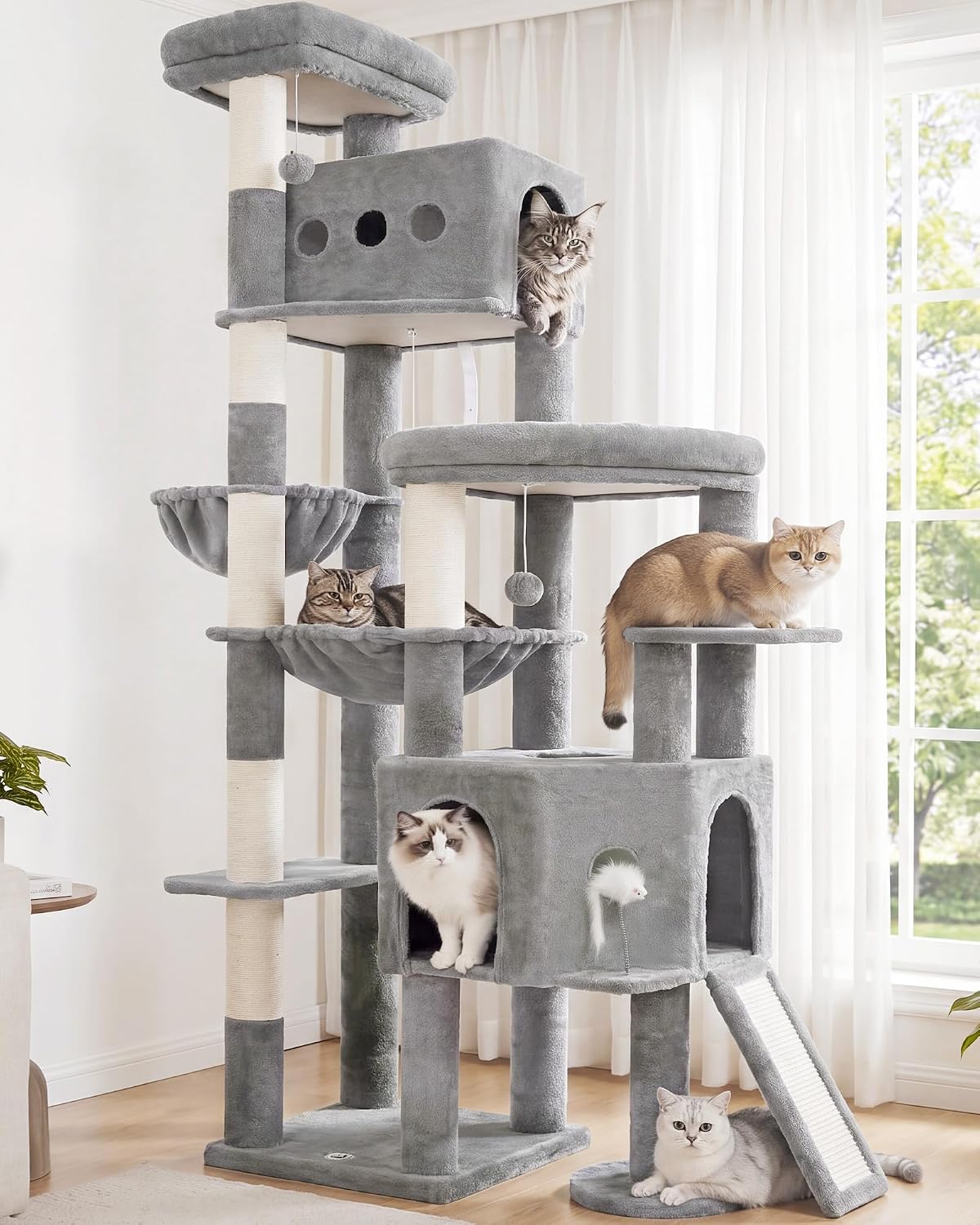 Cat Tree, 78.7" Tall Heavy Duty Cat Tower for Indoor Cats VCT033W