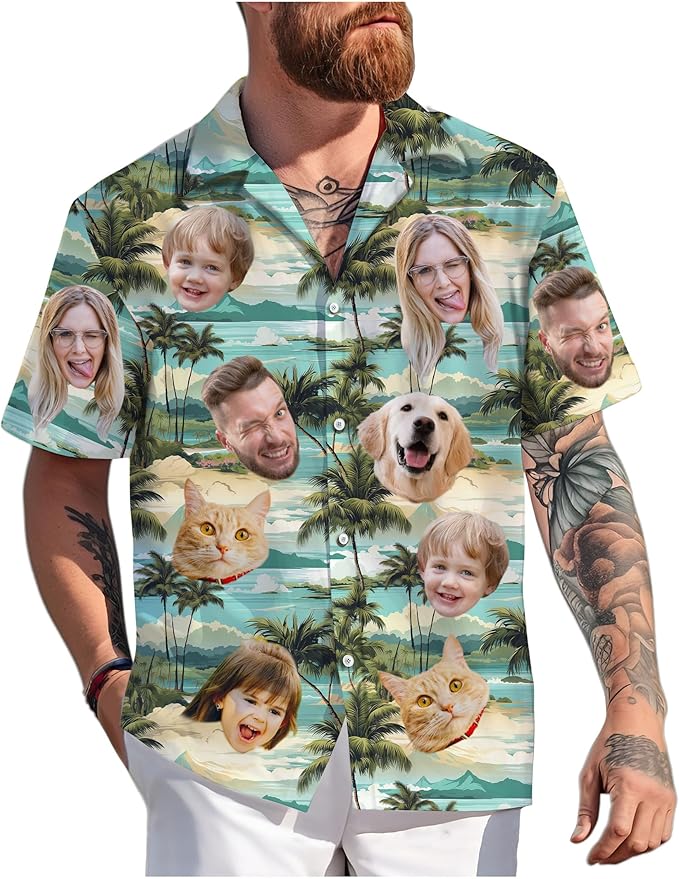 Custom Hawaiian Shirt with Face Photo Picture by GLOXO
