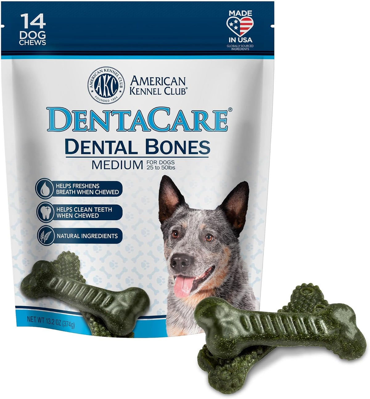 American Kennel Club Medium Dentacare Bones, Mint Flavored, 14 Count
