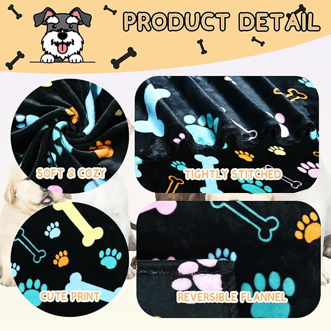 Rezutan Dog Blankets for 3 Pack Large Medium Pet Cat, Soft Fuzzy Washable - Image 2