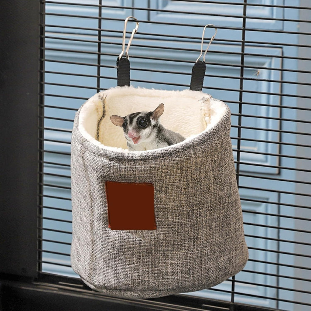 Sugar Glider Hanging Sleeping Pouch, Warm Soft Bed for Small Pets