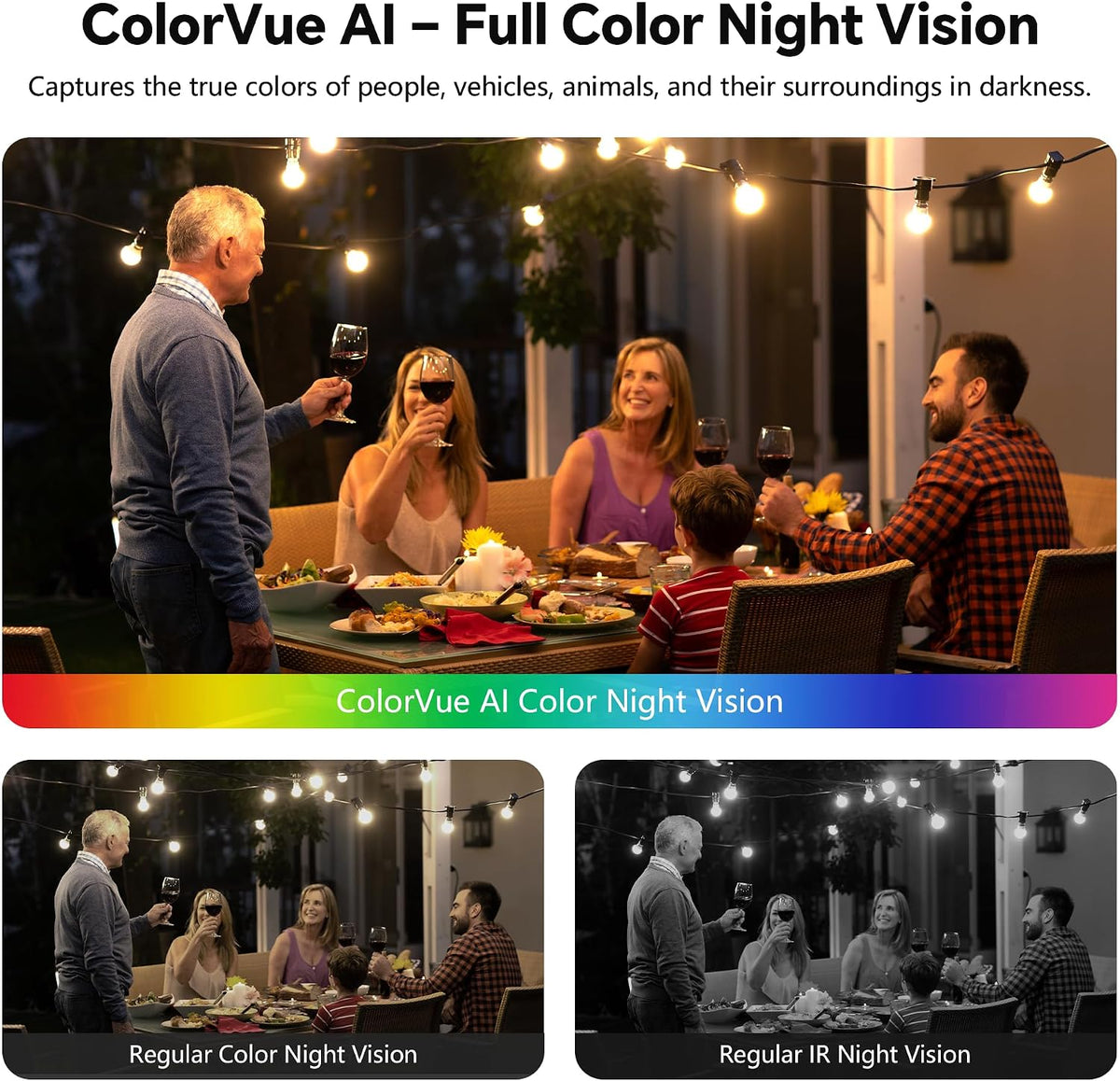 3MP 2K Window Camera, Indoor Camera for Home Security with Full-Color Night Vision, AI Human/Pet/Vehicle Detection, 24/7 Recording, 2-Way Audio, 5GHz & 2.4GHz WiFi Cloud/SD Storage (2 Pack)