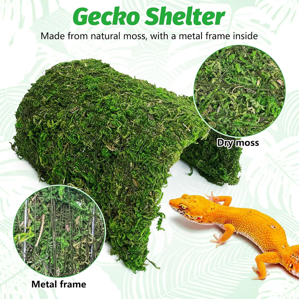Reptile Hideout Handmade Natural Moss Hide Cave, Style A