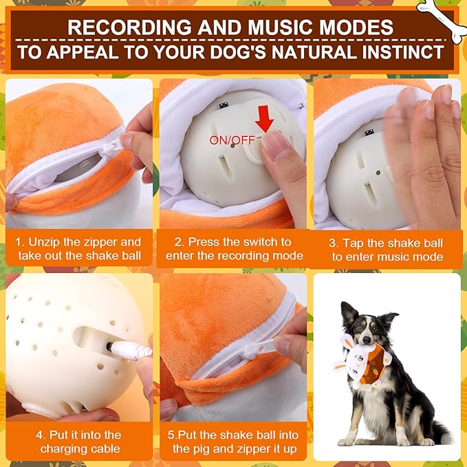 BABORUI Interactive Dog Toys Bunny, Jumping Squeaky Easter Dog Toys - Image 6