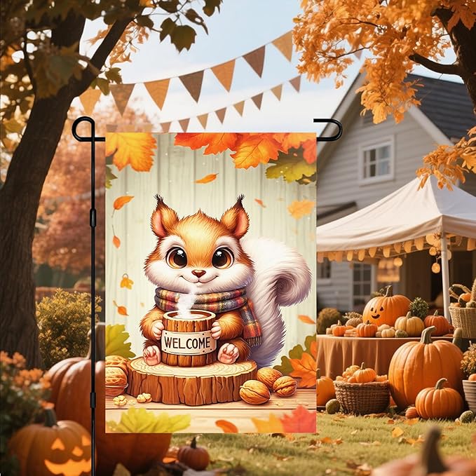 Fall Everyday Garden Flag 12x18 Inch Cute Red Squirrel - Image 6