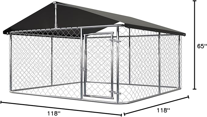 Outdoor Dog Enclosure Heavy Duty Dog Kennel House Mesh Dog Big Cage Pet Kennel - Image 8