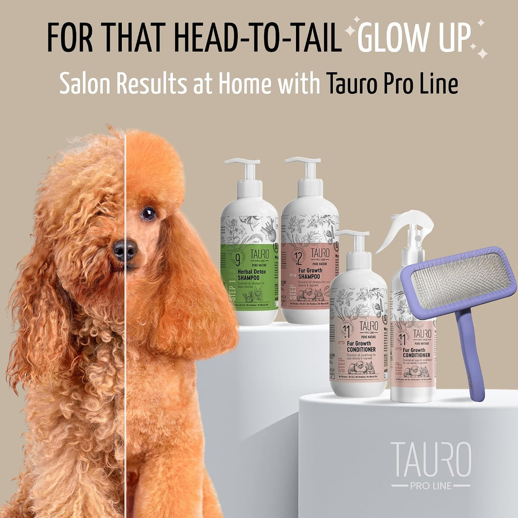 Tauro Pro Line Deshedding Wooden Brush for Dogs & Cats, Large (L), Purple