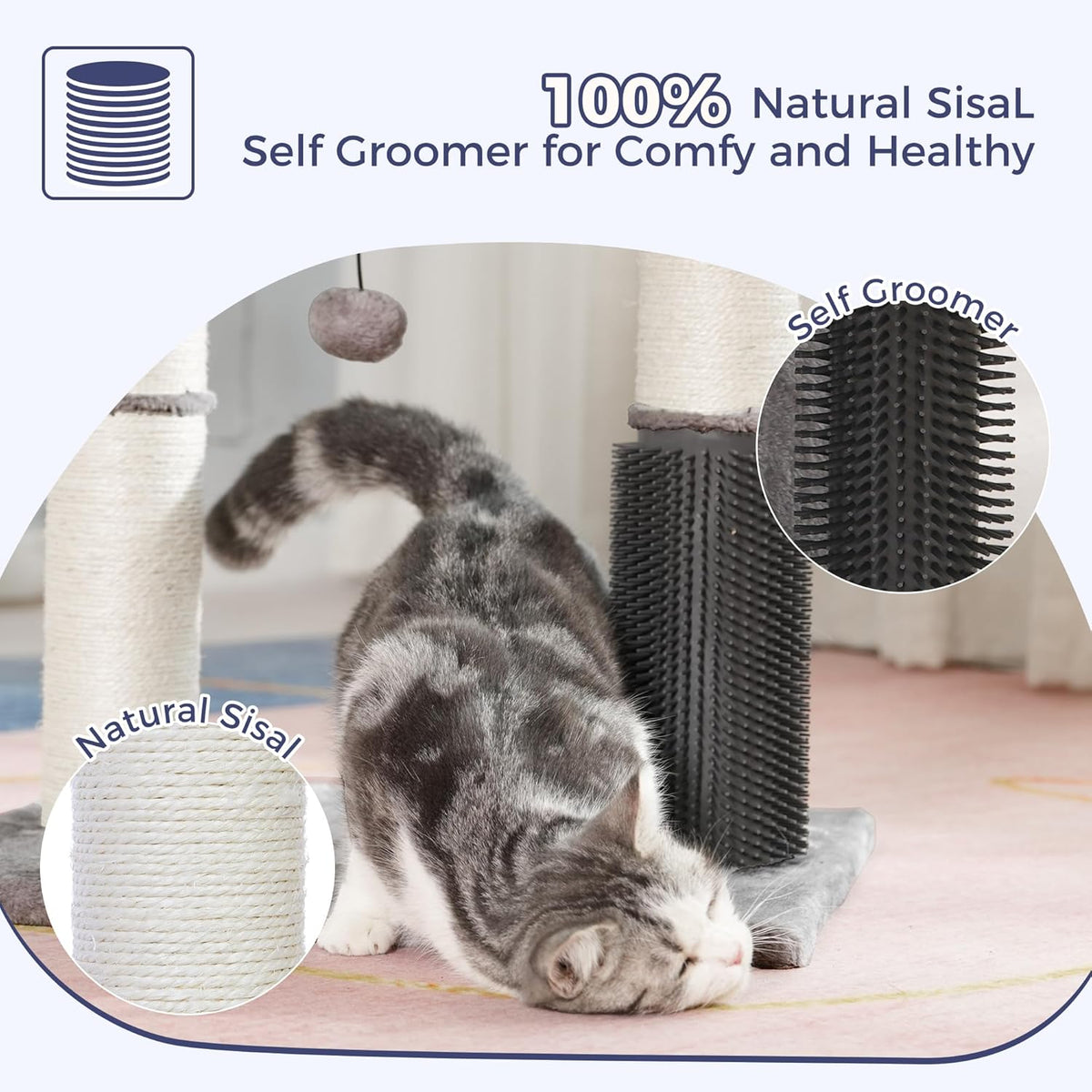 Cat Tree Tower for Large Cats Cat Scratching Post with Bed 20X16”