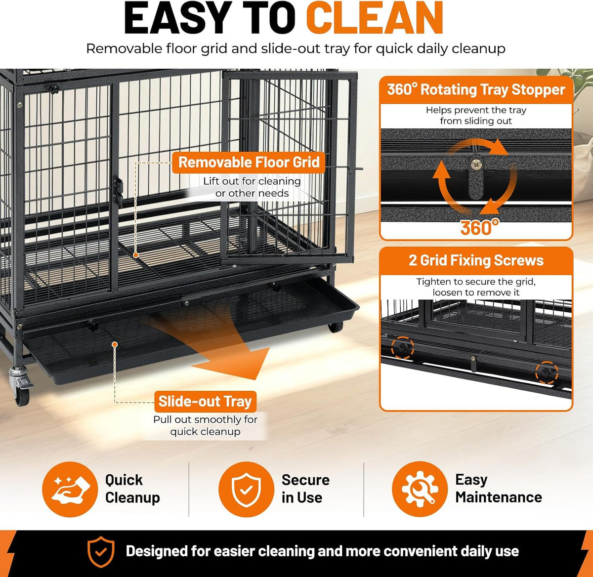 Homey Pet 31" Stackable Dog Crates, Two Tier Heavy Duty Dog Cage Kennel