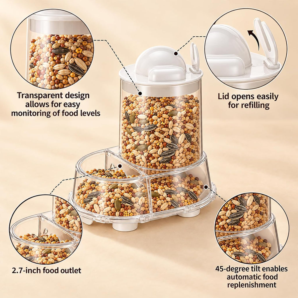 Automatic Hamster Food Bowl, Clear Automatic Dispenser for Rat Food