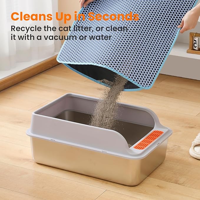 Small Cat Litter Mat, 20x14’’ Double Layer Honeycomb Cat Litter Box Mat - Image 5
