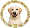 Dog Chain Designer Gold Crystal Pet Collar Cuban Link Chain by Unknown