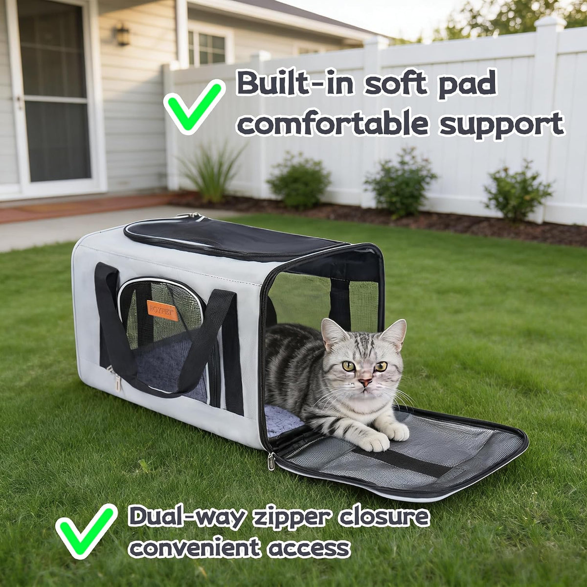 Cat Carrier, Portable Pet Carrier Bag, Black