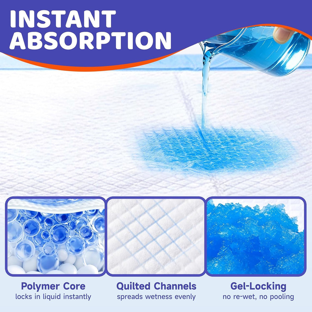 50-Pack 36×30in Super Absorbent Leakproof Disposable Puppy Pads,XXL