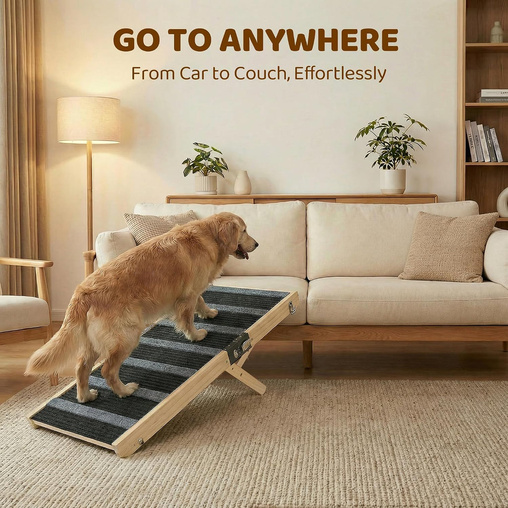 MTERSN Foldable Dog Ramp for Bed, Couch, SUV, Support Up to 200lbs, Gray