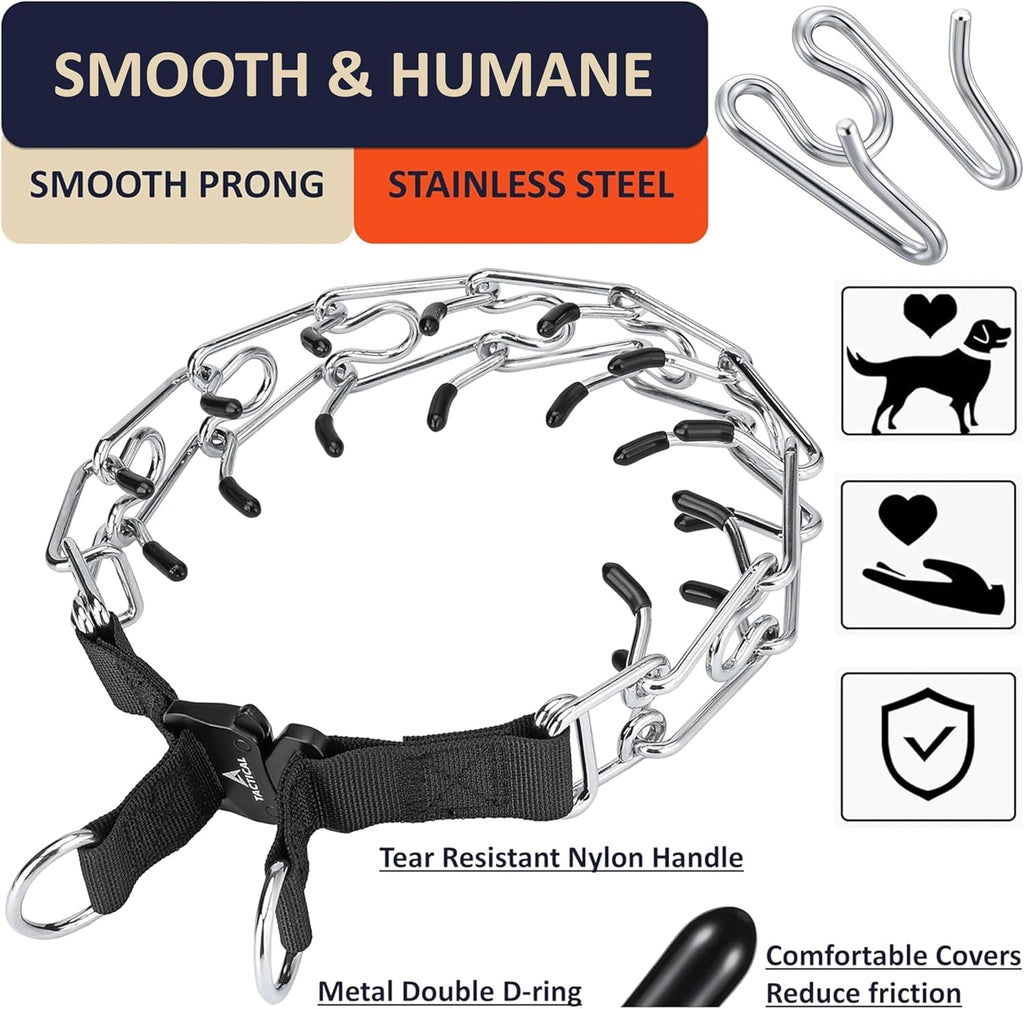 DEYACE Quick Release Dog Training Collar Adjustable Stainless Steel Collar for Small Medium Large Dog (Black, M/L Neck Girth 14.5"-18.6")