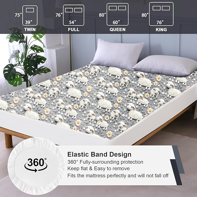 Waterproof Mattress Protector King, Fitted Sheet Style Breathable Mattress Cover - Image 5
