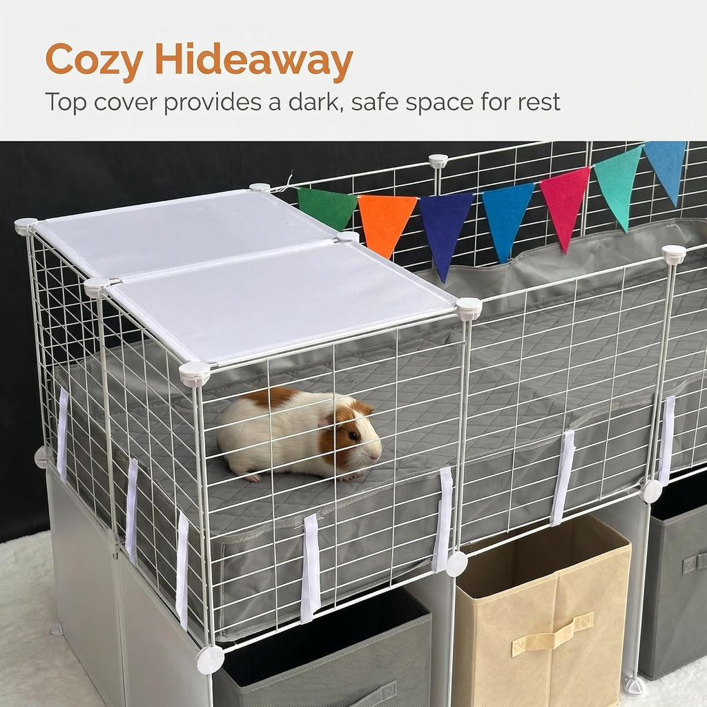 2 Story C&C Cage for Guinea Pigs with Storage,Pee Pad & Liner (56x27x27in)