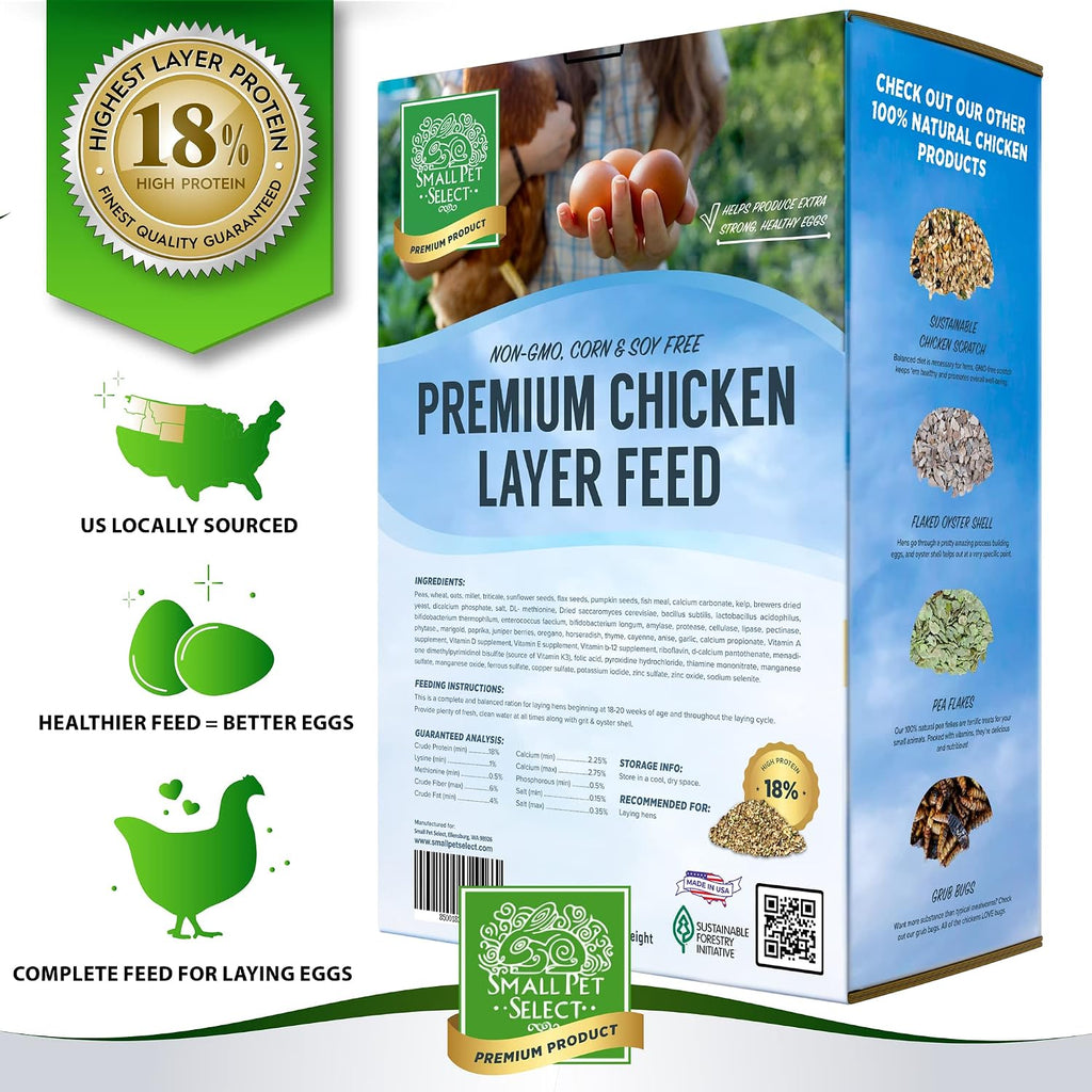 Small Pet Select Chicken Layer Feed Pellets, High Protein, 40 lb