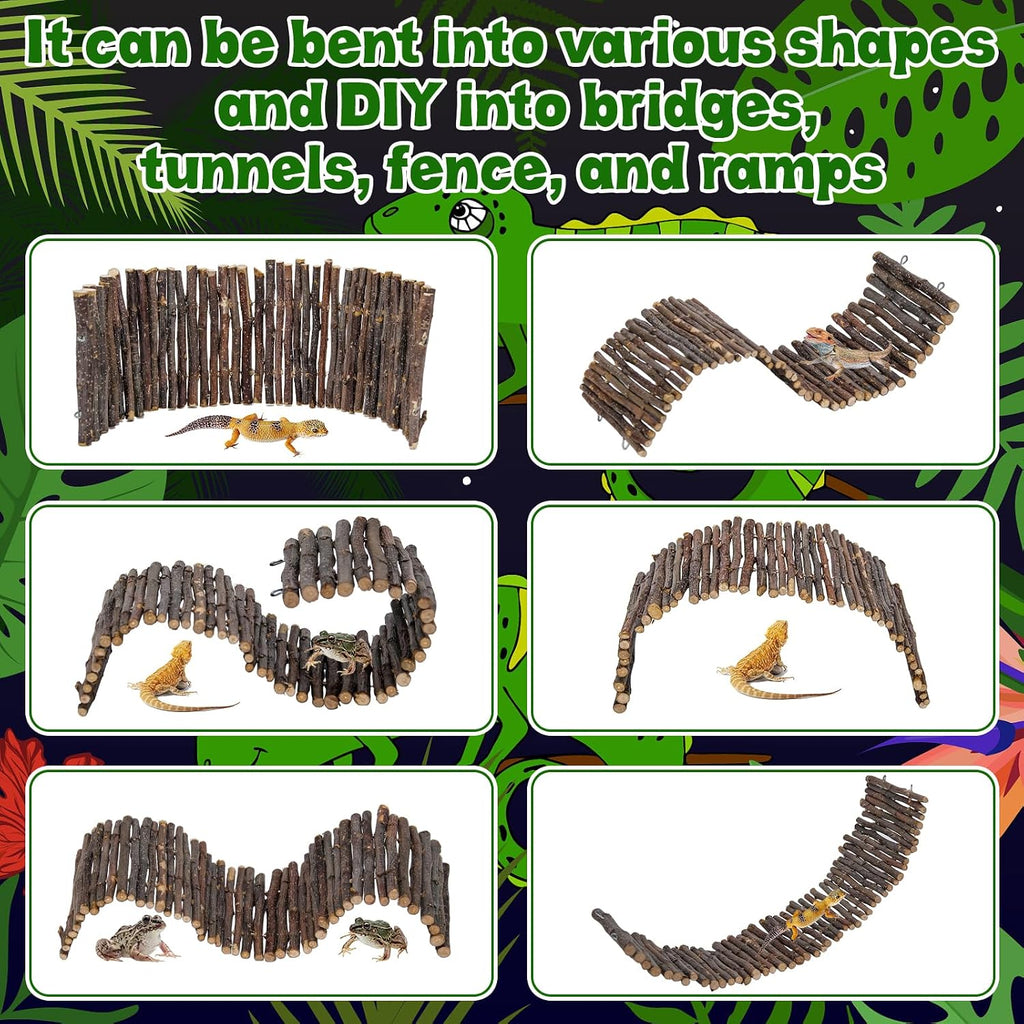 Hysagtek Bearded Dragon Tank Accessories - Reptile Hideout Bridge Climbing Plants Crested Gecko Tank Accessories Terrarium Decoration for Lizard Frog Snake Leopard Gecko Crab Hermit Crab Chameleon