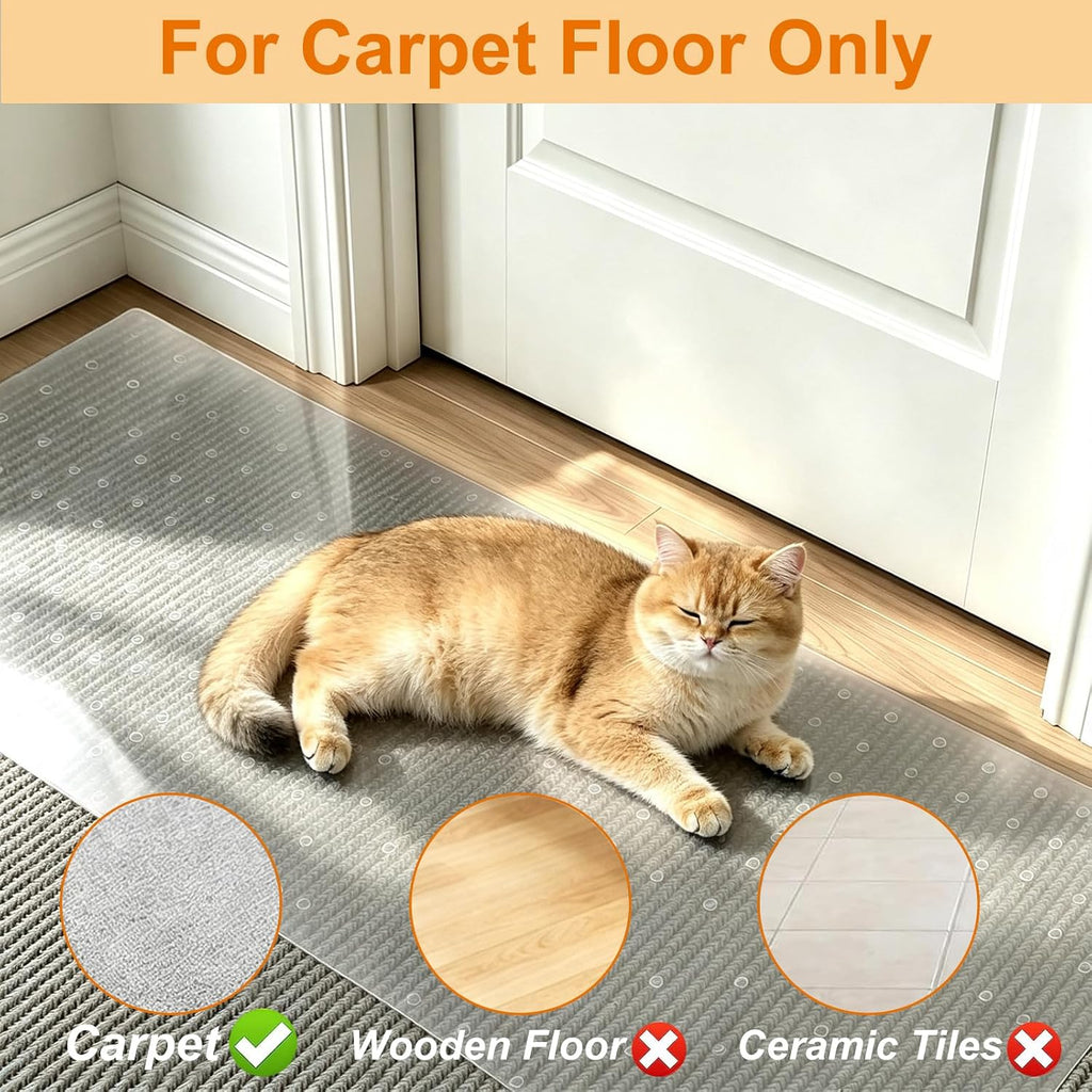 2 Pack Cats Carpet Protector for Pets, 3.6FT Plastic Rug Protector