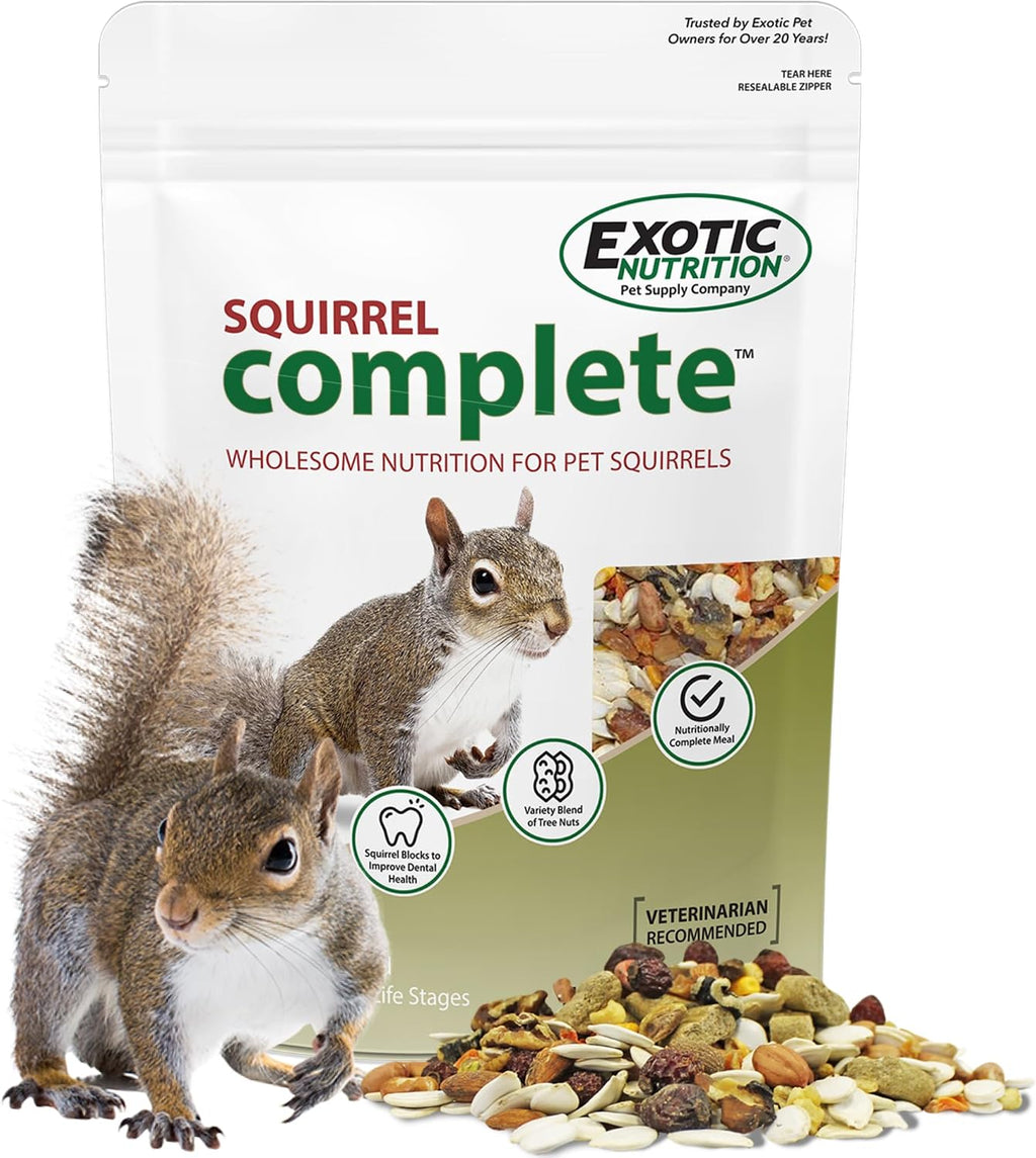 Exotic Nutrition Squirrel Complete (1.75 lb.) - Healthy Natural Food - Nutritional Diet for Pet & Captive Squirrels - Ground, Grey, Flying Squirrels, & Chipmunks
