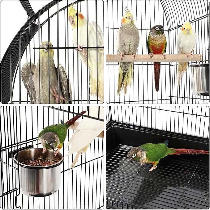 Yaheetech 59-Inch Rolling Standing Medium Dome Open Top Bird Cage - Image 5