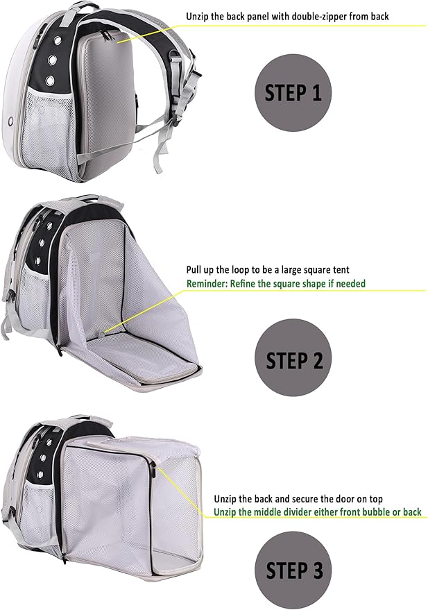 Square Back Extension Pet Backpack Carrier - Image 3