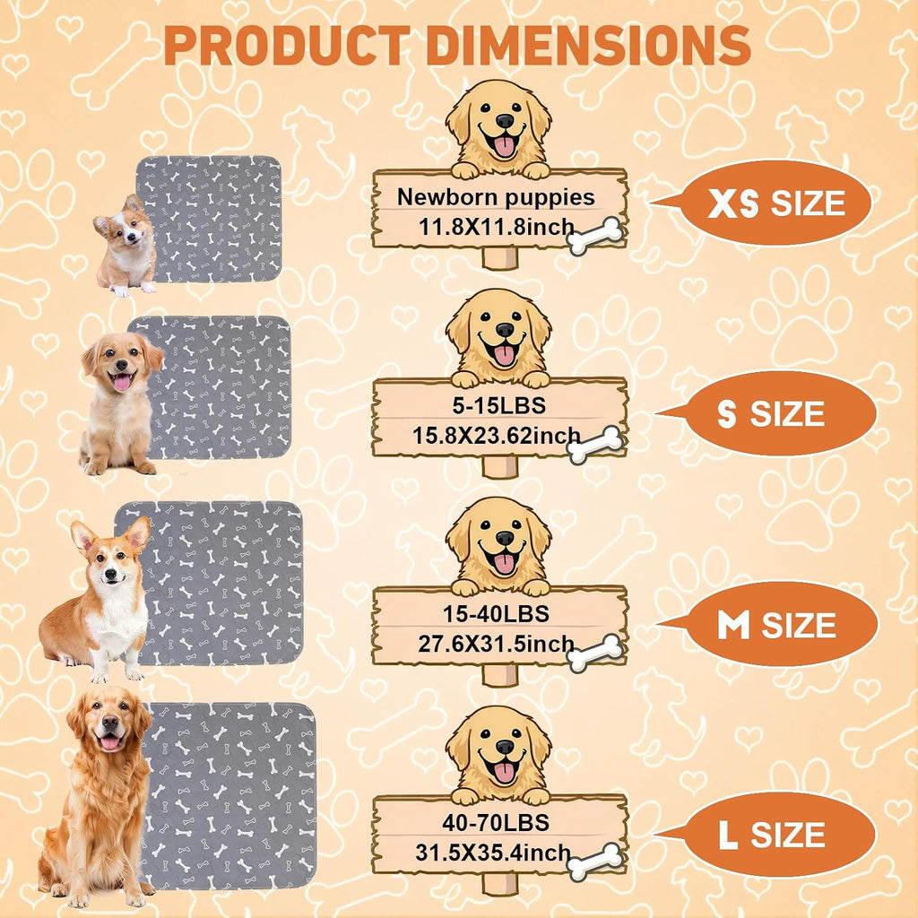 Puppy Pee Pads with Pheromones,Forever Pad,Washable Pee Pads for Dogs,Reusable Dog Pee Pads,Waterproof and Leak-Proof,Non-Slip Base Training Pad Suitable for Home(Gray,M:31.5*27.6in)