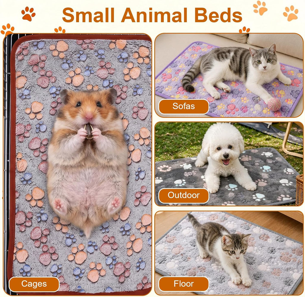 8Pcs Guinea Pig Blankets 16x24 Small Animal Fleece Bedding Pet Cage Liners