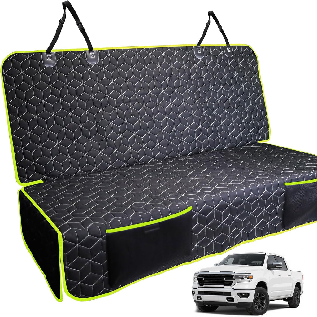 Meginc Dog Car Seat Covers for Back Seat, Heavy Duty Pet Bench Seat Covers for Trucks Waterproof Protector Back Seat Nonslip Dogs Car Seat Covers for Crew Cab/Ford F-Series/Ram 1500/Sierra/Silverado