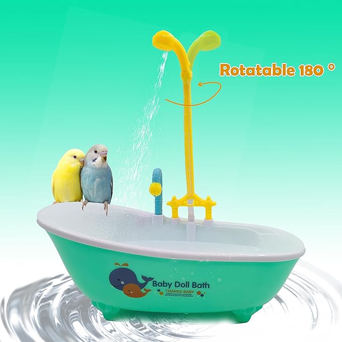 Parrot Automatic Bathtub with Shower, Cute Durable Bird Bath Shower Tub Birds - Image 7